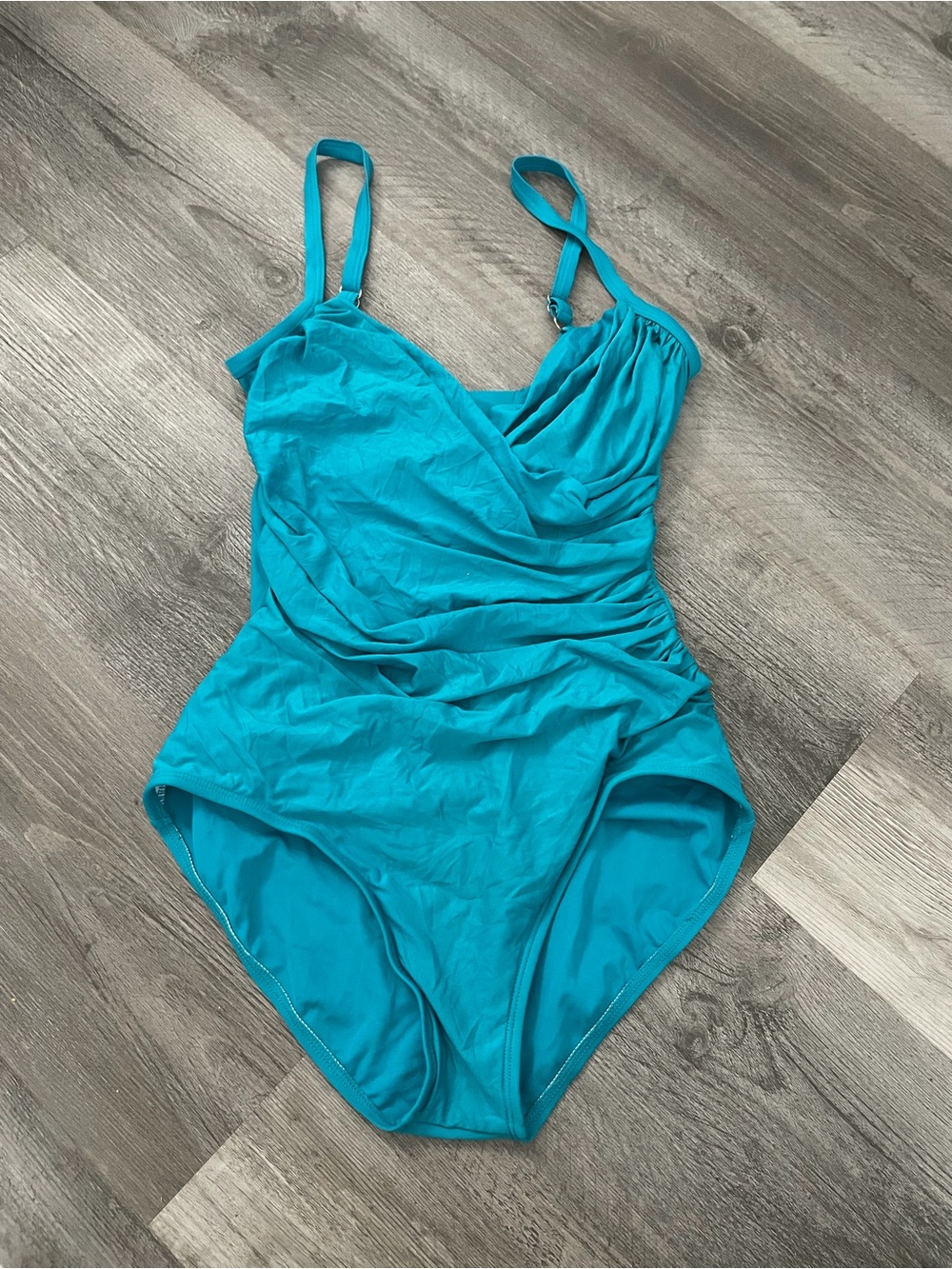 Turquoise One-Piece Ruched Swimsuit